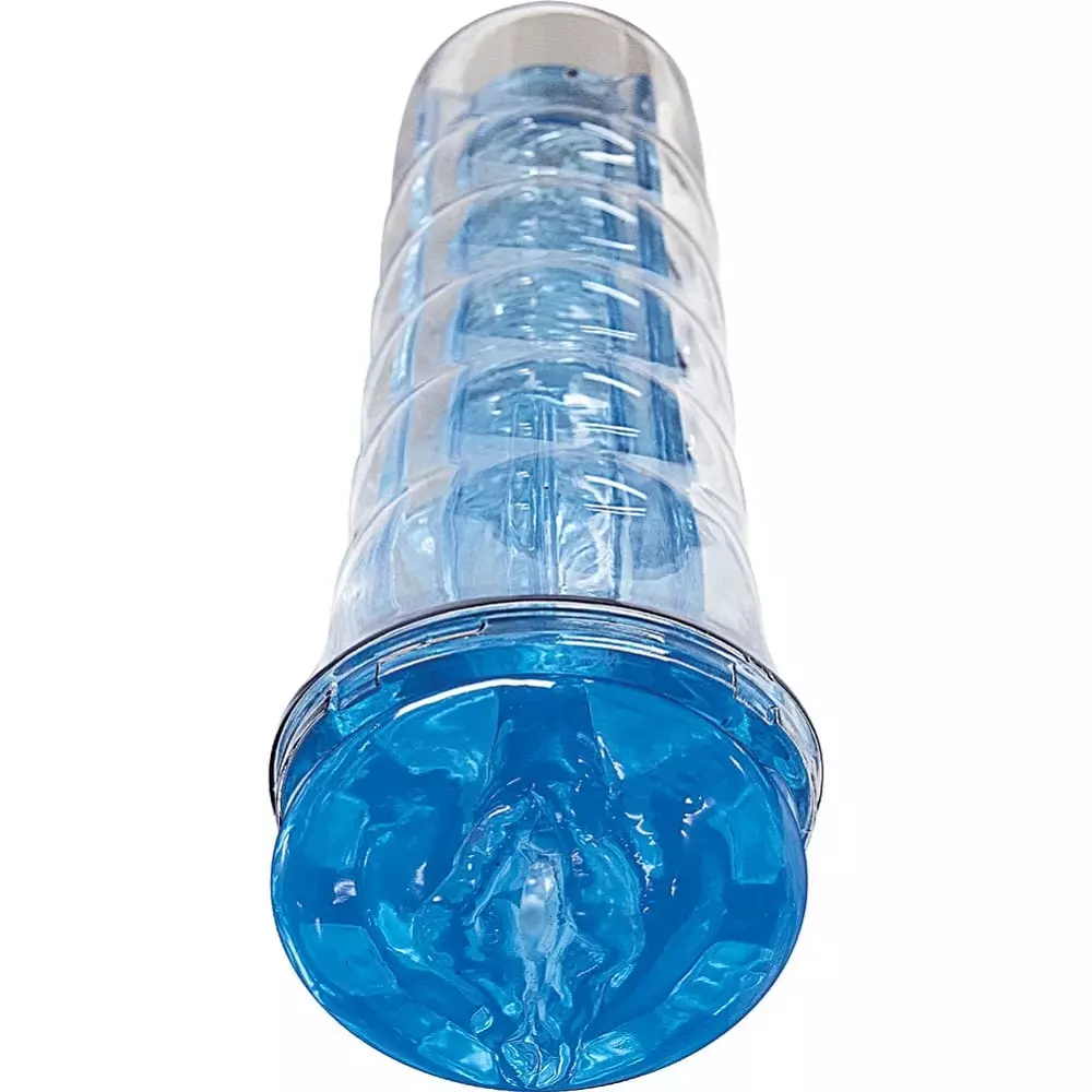 Dream-Lite Crystal Vagina Realistic Handheld Masturbator - Blue